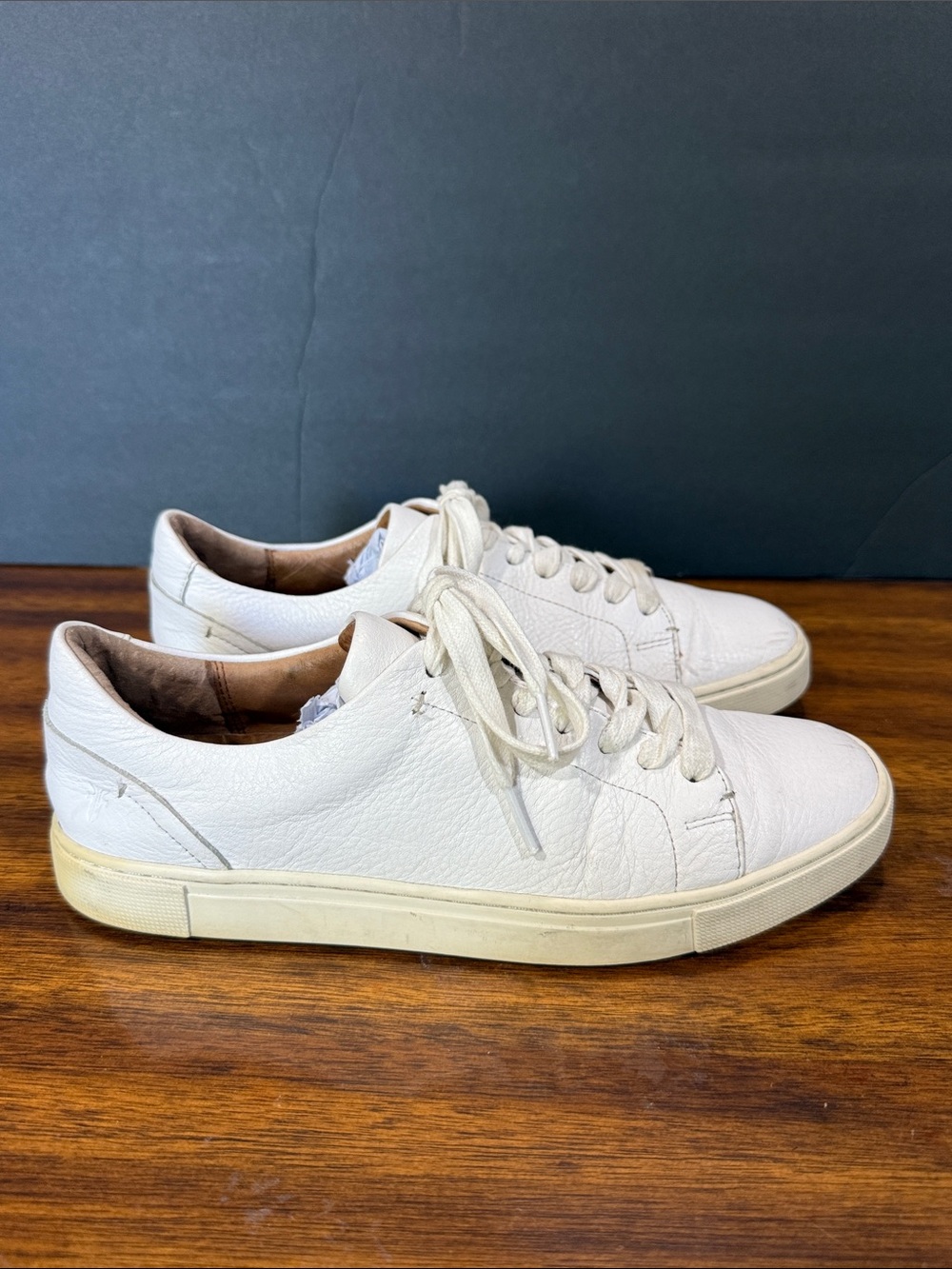 Frye Men's White Leather Lace-Up Sneakers